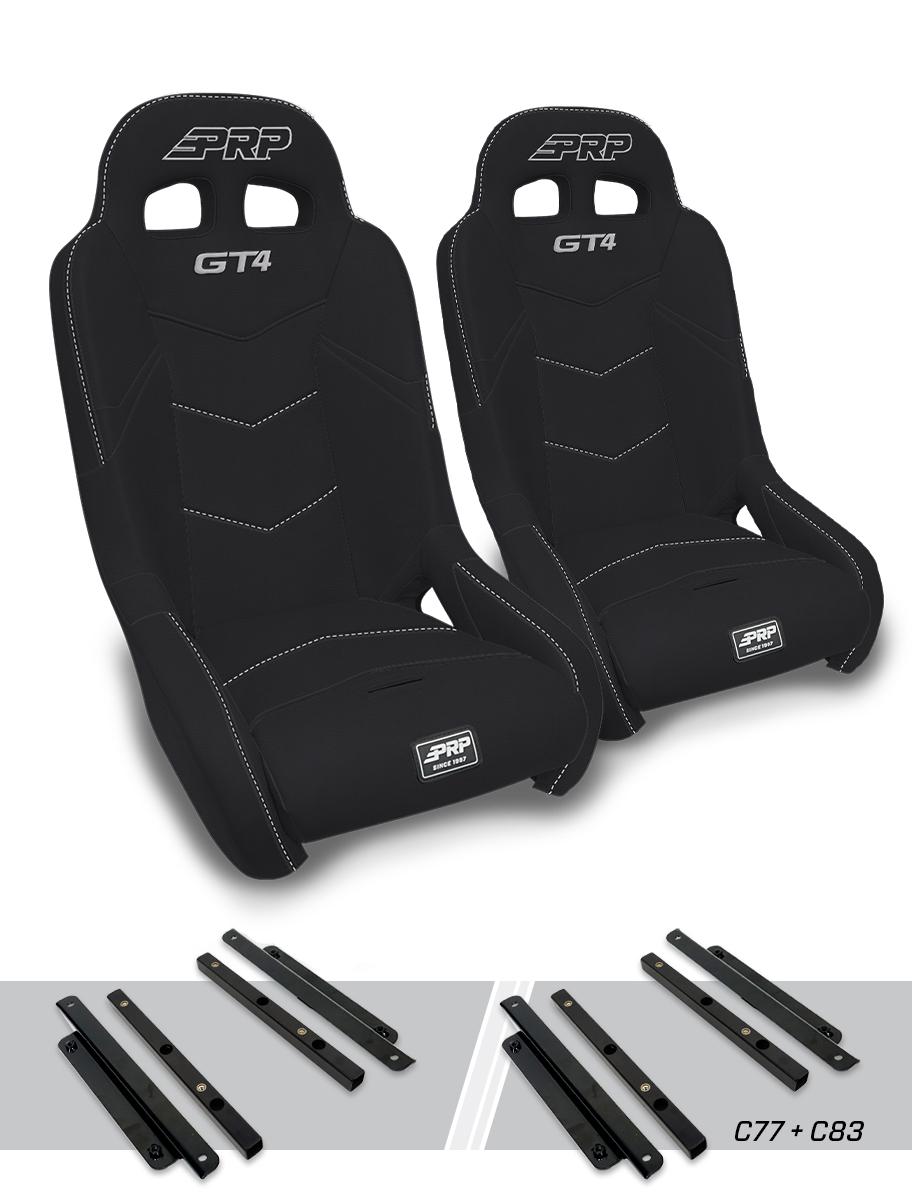PRP GT4 Suspension Seats Kit for Polaris General, RZR S 900, 900 Trail, Trail, XP 1000, Turbo, Turbo S, RS1 (Pair)