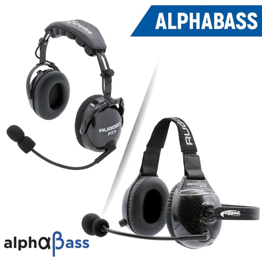 Rugged Radios AlphaBass Carbon Fiber Headset for STEREO and OFFROAD Intercoms