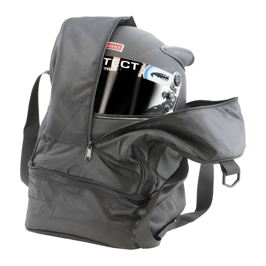 Rugged Helmet Bag with Bottom Storage Compartment