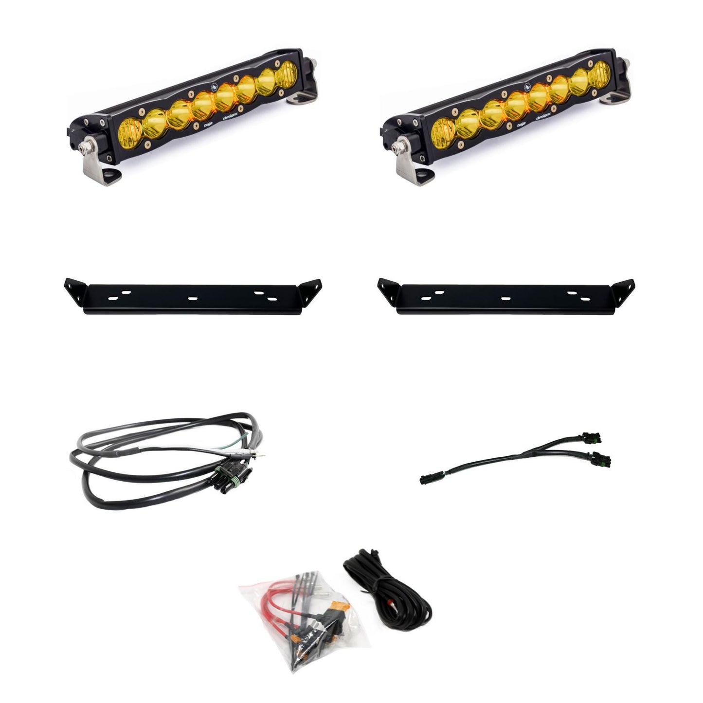 Baja Designs Ford S8 10 Inch Dual Behind Grille Light Bar Kit - Ford 2021-22 F-150; NOTE: Raptor