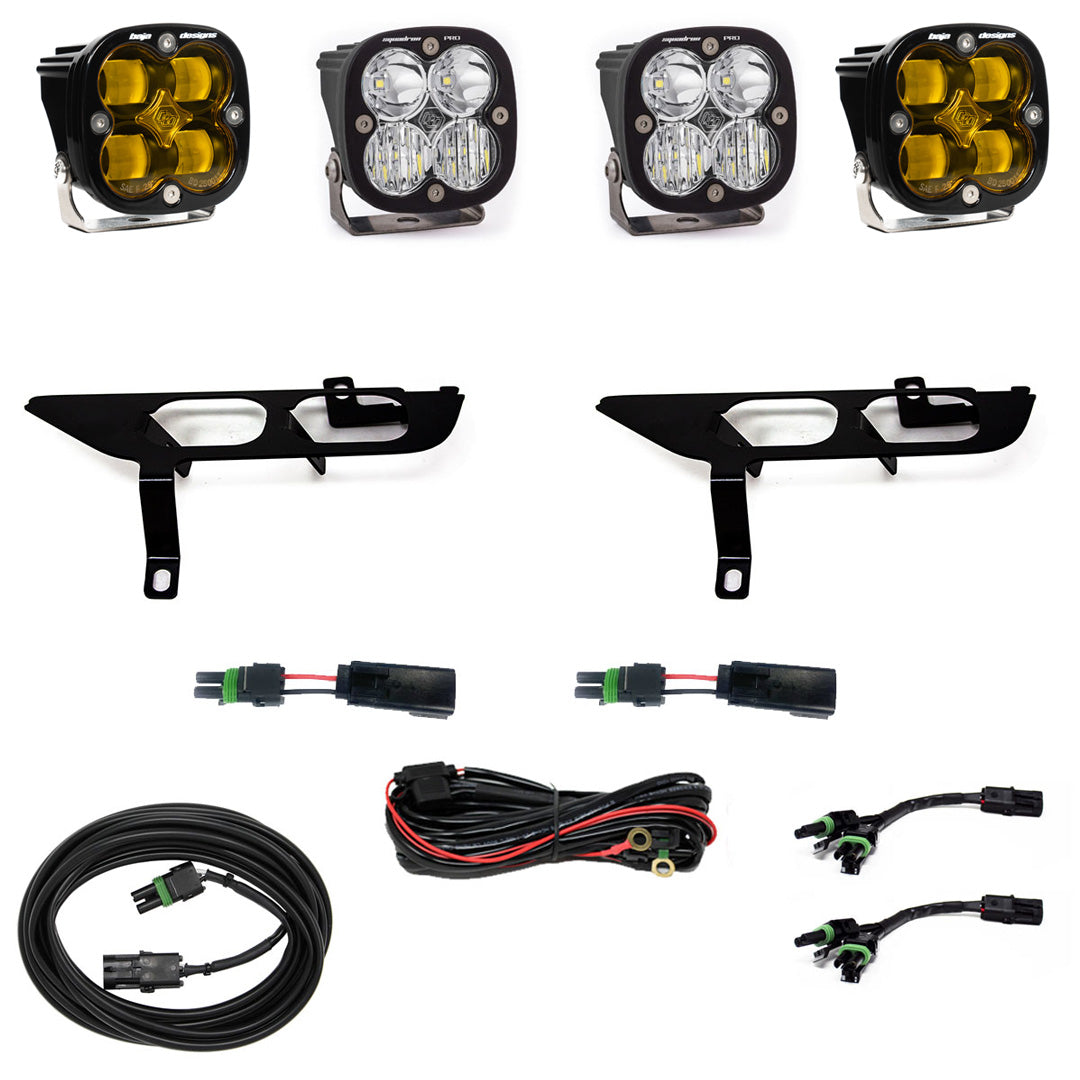 Baja Designs Ford Squadron SAE/Pro Fog Pocket Light Kit - Ford 2021-22 F-150; NOTE: w/ Daytime Running Lights (DRL)