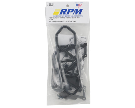 RPM80122; RPM Rear Bumper (Black) (Slash 4x4)