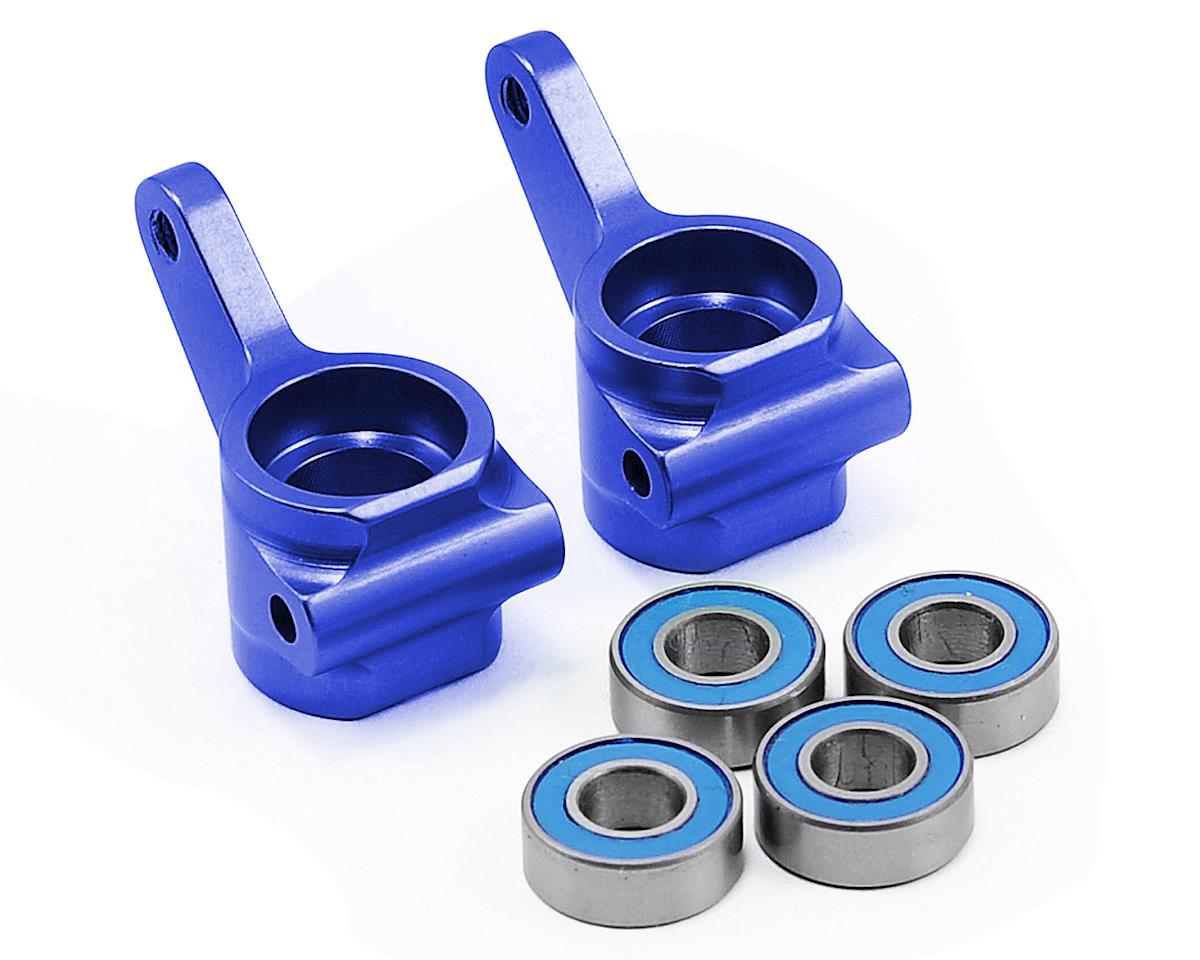 TRA3636A; Traxxas Aluminum Steering Blocks w/Ball Bearings (Blue)