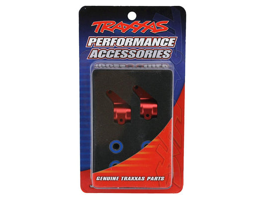TRA3636X; Traxxas Aluminum Steering Blocks w/Ball Bearings (Red)