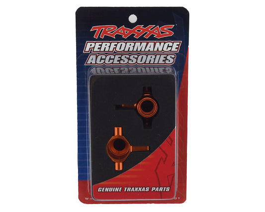 TRA6837A; Traxxas Aluminum Steering Block Set (Orange)