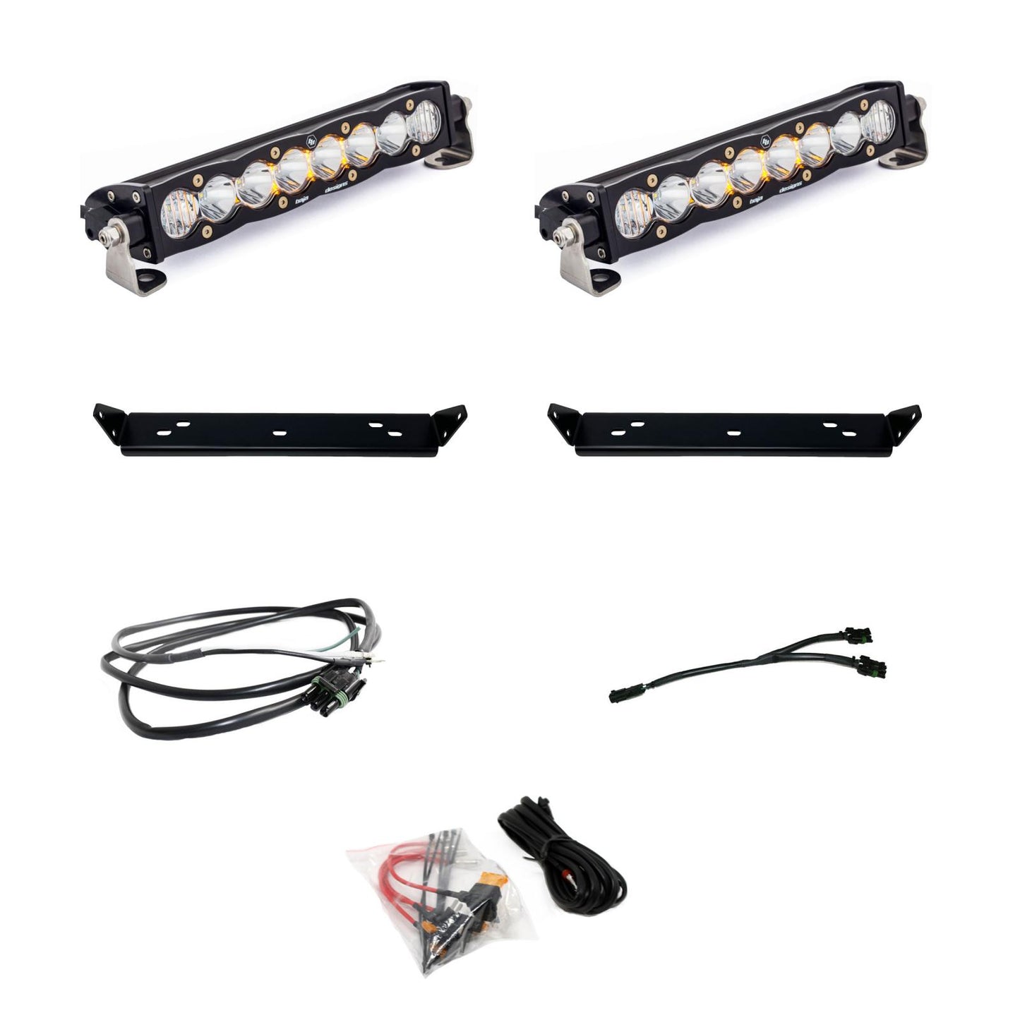 Baja Designs Ford S8 10 Inch Dual Behind Grille Light Bar Kit - Ford 2021-22 F-150; NOTE: Raptor