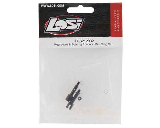 LOS212032; Losi Mini Drag Car Rear Axles & Bearing Spacers (2)