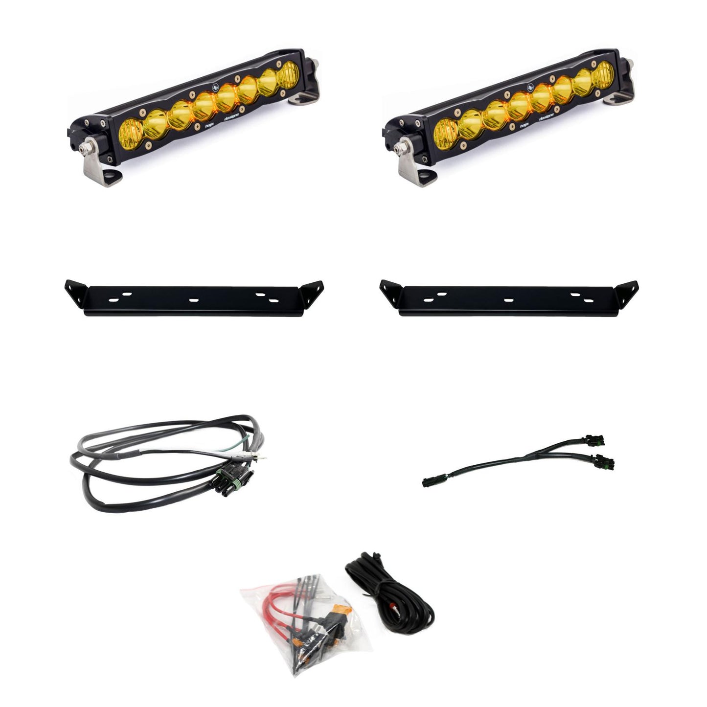 Baja Designs Ford S8 10 Inch Dual Behind Grille Light Bar Kit - Ford 2021-22 F-150; NOTE: Raptor
