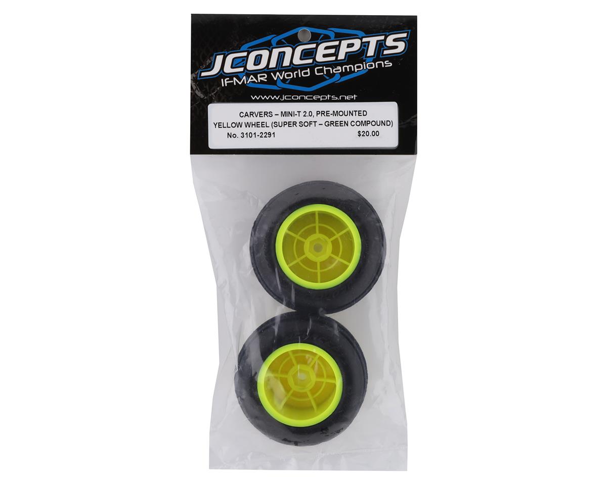 JCO31012291; JConcepts Mini-T 2.0 Carvers Pre-Mounted Front Tires (Yellow) (2) (Green)