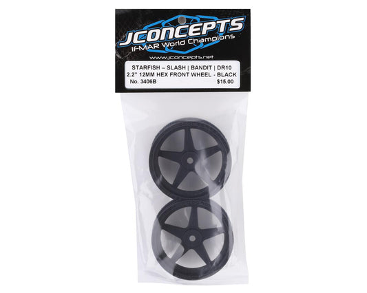 JCO3406B; JConcepts Starfish Street Eliminator 2.2" Front Drag Racing Wheels (Black) (2) w/12mm Hex