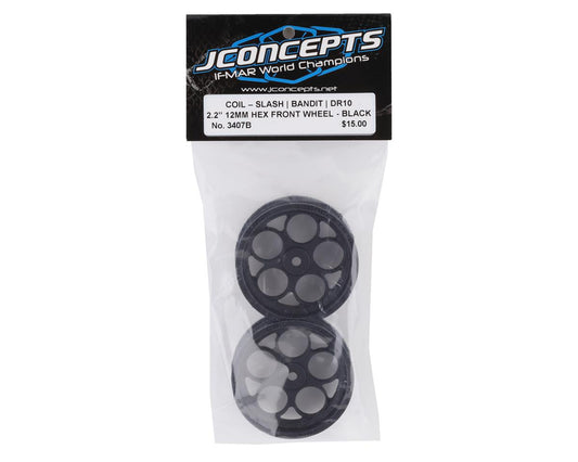 JCO3407B; JConcepts Coil Street Eliminator 2.2" Front Drag Racing Wheels (Black) (2) w/12mm Hex