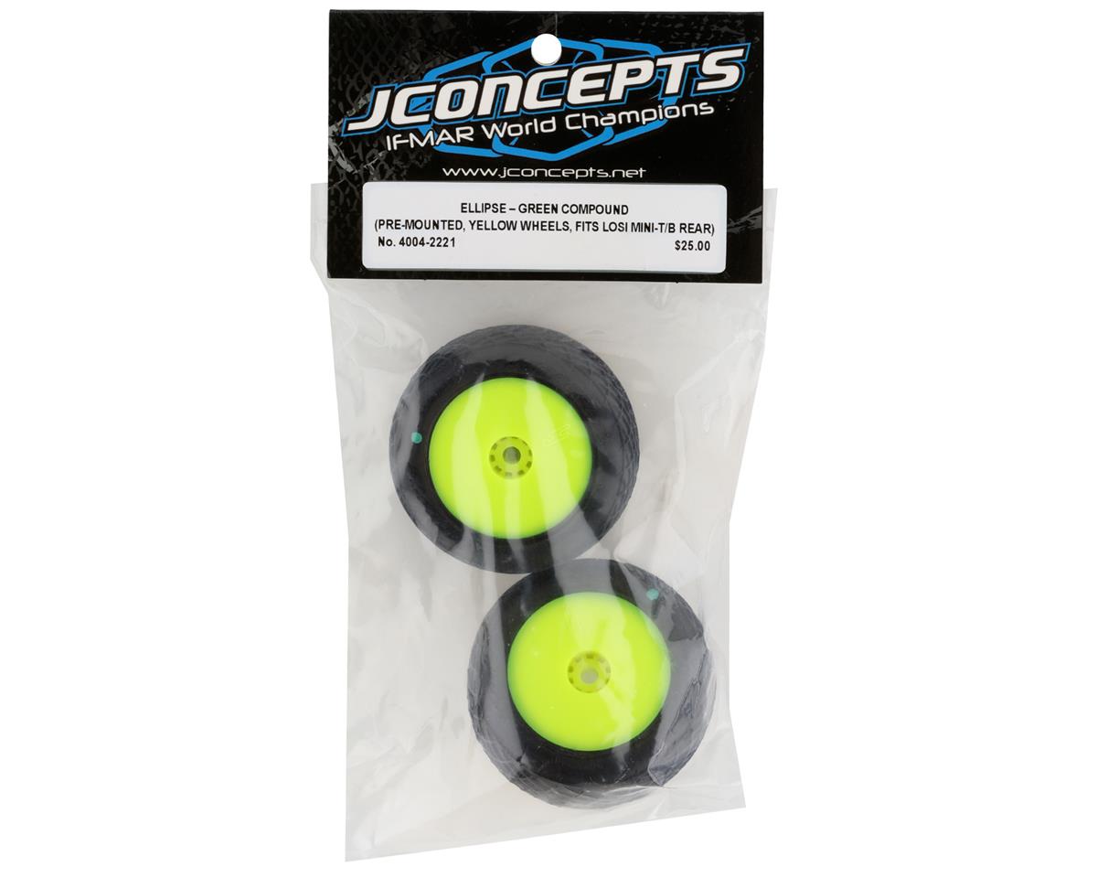 JCO40042221; JConcepts Mini-B/Mini-T 2.0 Ellipse Pre-Mounted Rear Tires (Yellow) (2) (Green)