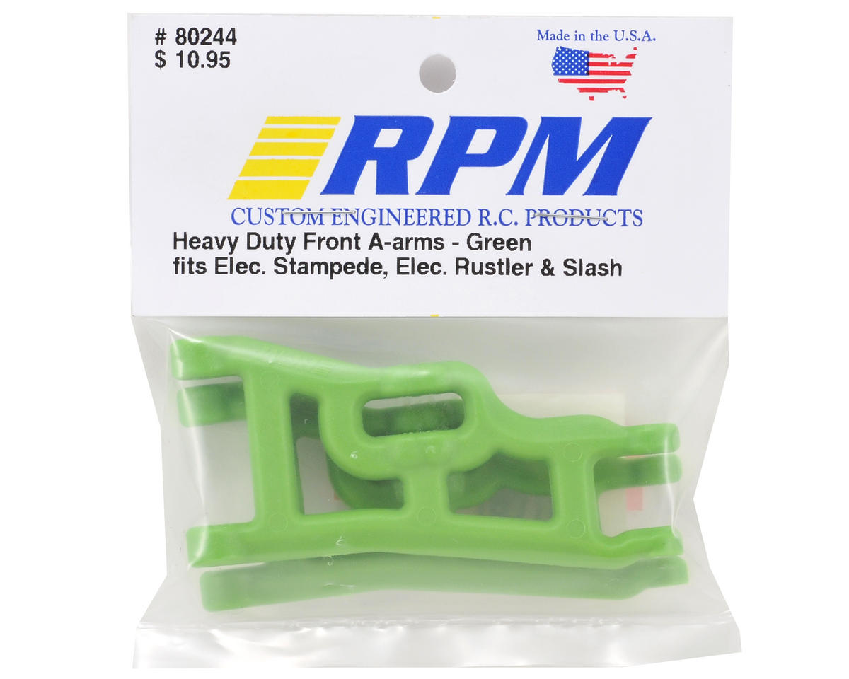RPM80244; RPM Front A-Arm Set (Green) (Rustler, Stampede & Slash) (2)