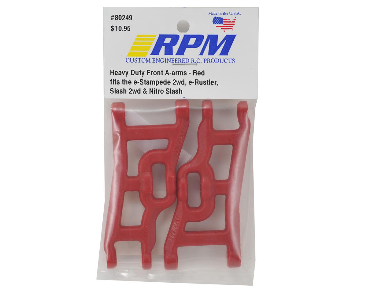 RPM80249; RPM Front A-Arm Set (Red) (Rustler, Stampede & Slash) (2)