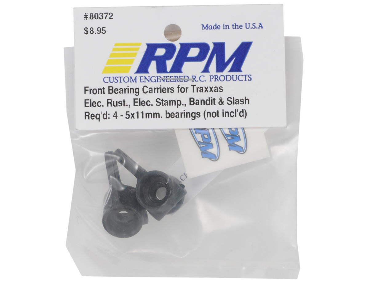 RPM80372; RPM Front Bearing Carrier Set (Black) (2) (Slash, Bandit, Rustler, Stampede)