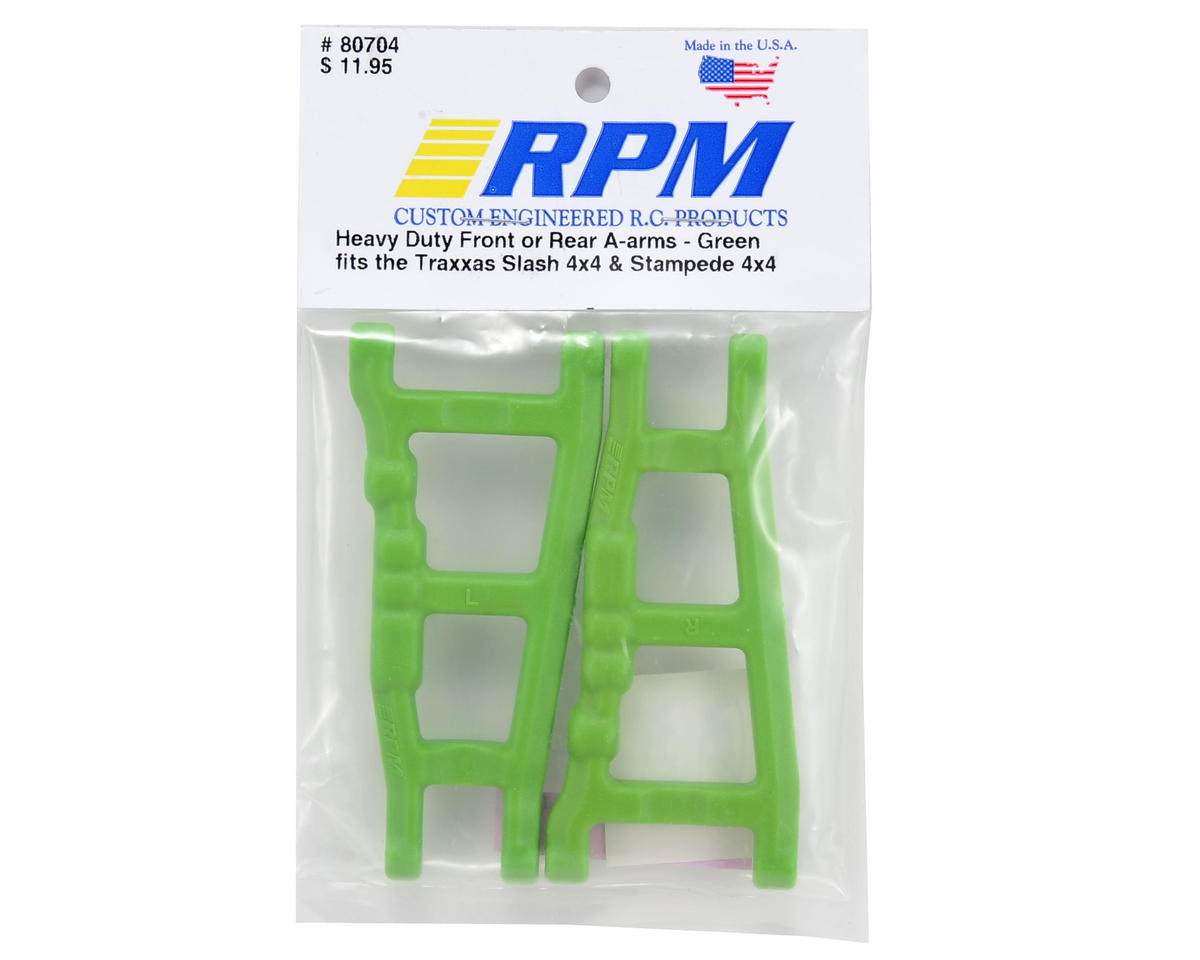 RPM80704; RPM Traxxas 4x4 Front/Rear A-Arm Set (Green) (2)