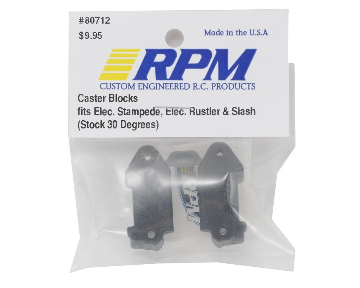 RPM80712; RPM 30 Deg Caster Block Set (Black) (2) (Rustler, Stampede, Slash)