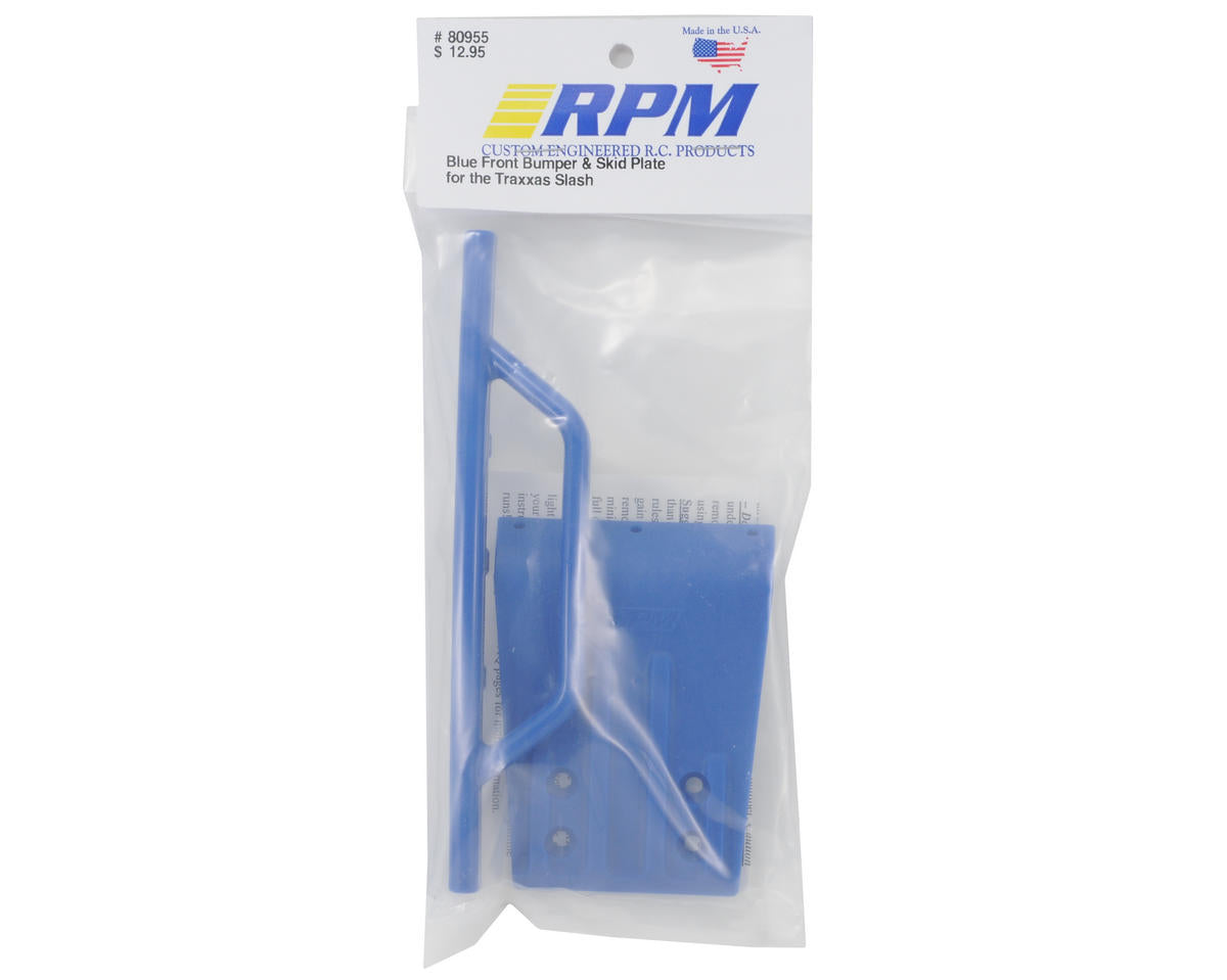 RPM80955; RPM Traxxas Slash Front Bumper & Skid Plate (Blue)